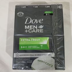 Brand new Dove Men+ Care Extra Fresh Refreshing Hand, Body and Face Bar 3.75 Oz (8 Bars)