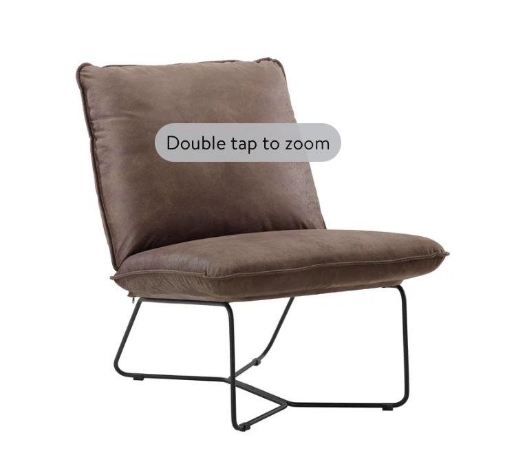 Better Homes & Gardens Pillow Lounge, Accent Chair, Brown Faux Leather Upholstery