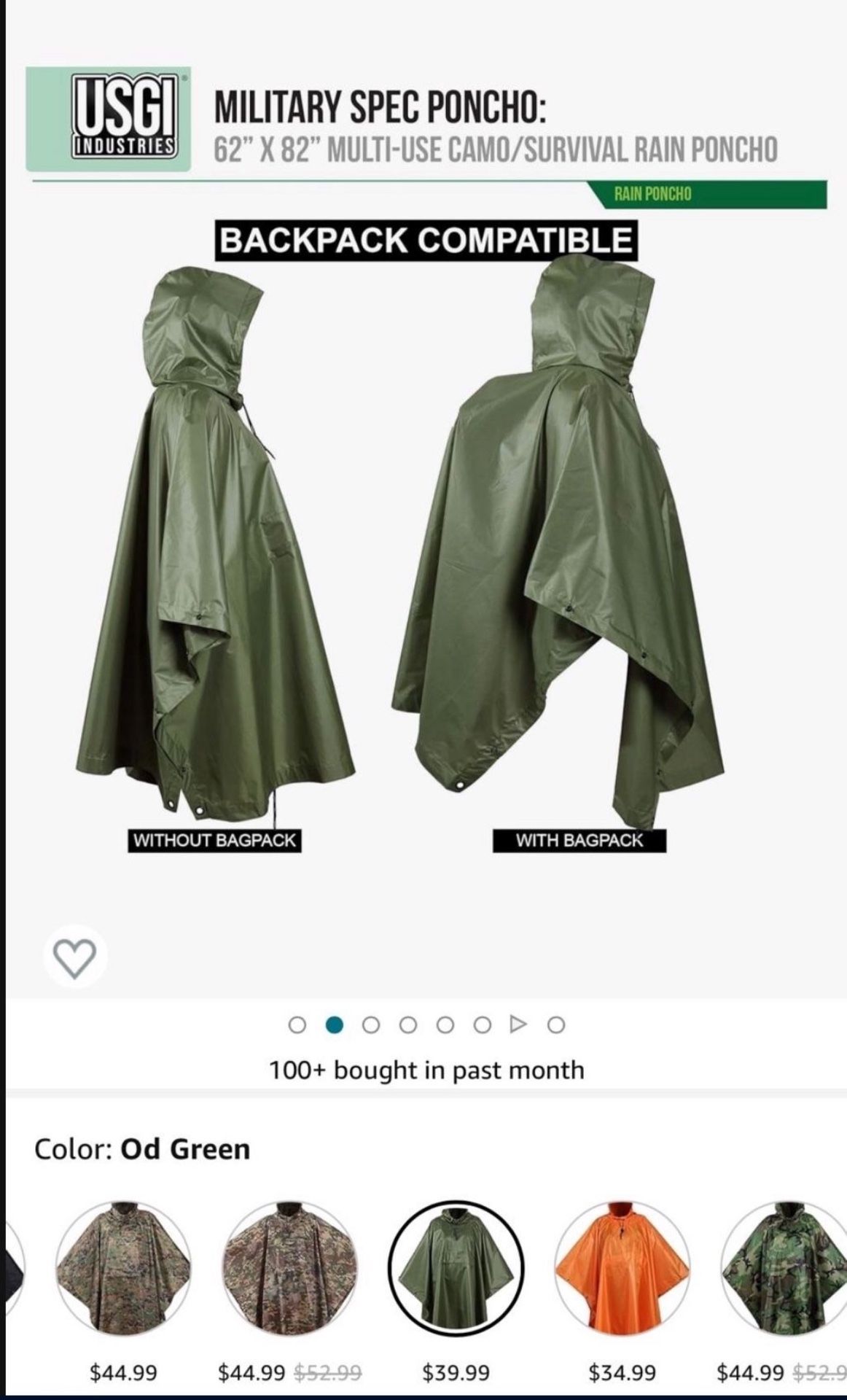 FWG Rain Poncho Waterproof Raincoat For Adult Available 6 $20 Each