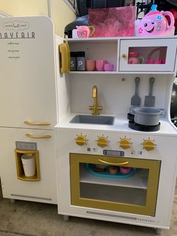 Kids Play Kitchen with Pots and Pans and Groceries