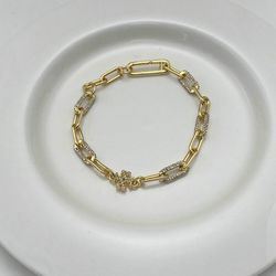 Tory Burch Bracelet Gold And Silver With Diamond 