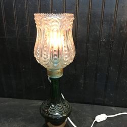 Vintage Rare Chianti Italian Glass Green Wine Bottle Conte Candle Lamp MCM