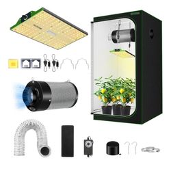 6067: MELONFARM Grow Tent Complete Setup 2x2, 70W Full Spectrum LED Grow Light & 24"x24"x48" Grow Tent Bundle, 4" Efficient Airflow Ventilation System