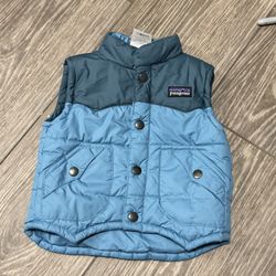 Patagonia Baby Toddler Puffer Vest Blue 6 M