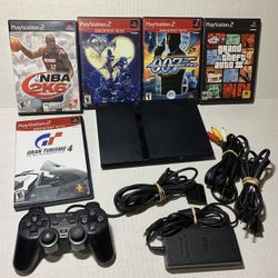 sony playstation 2 slim ps2 + 5 games 