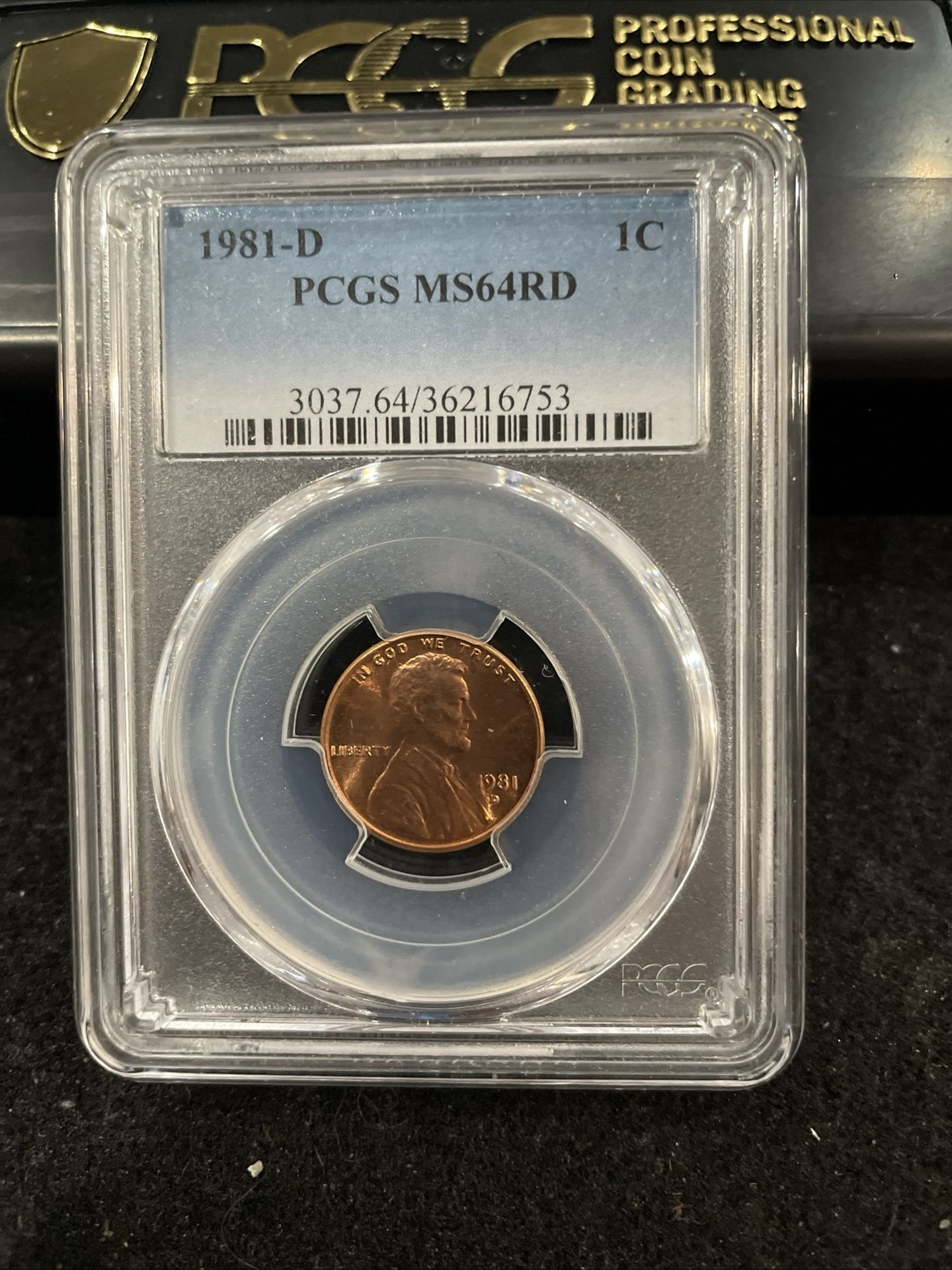 1981 D Gem Uncirculated Lincoln Penny Graded At MS64 Bright Red 4-9