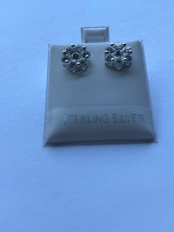 925 VVS Moissanite Cluster Earrings Silver flower