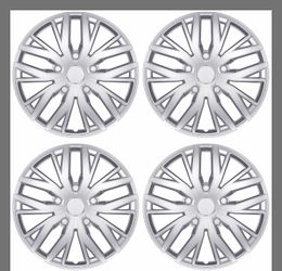 Silver Hubcaps Wheel Covers Set of 4
