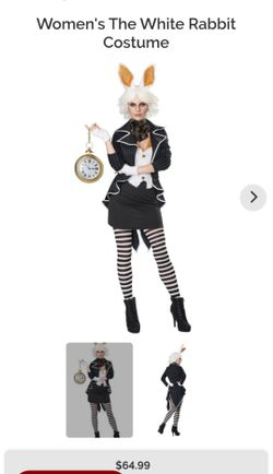 White rabbit Halloween costume women