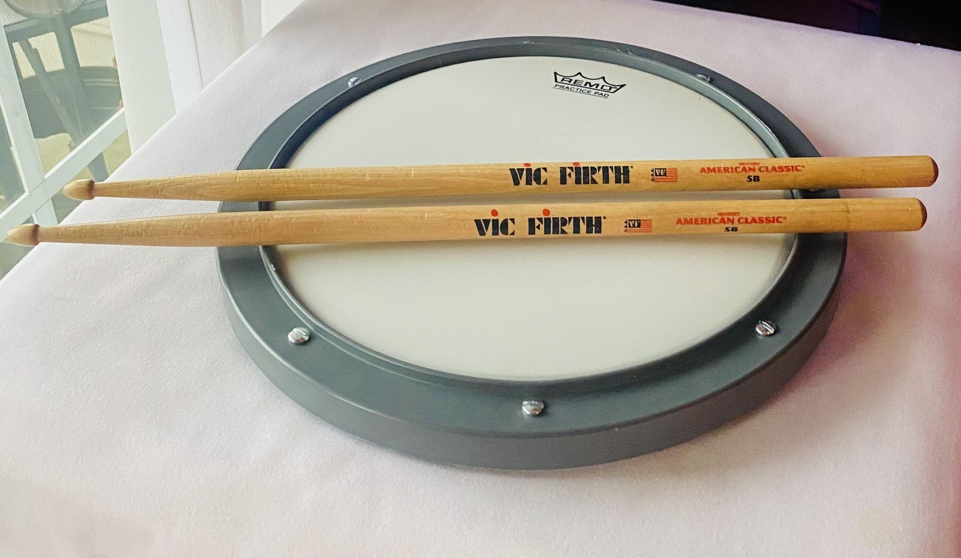Remo Practice Pad And Vic Firth Drum Sticks