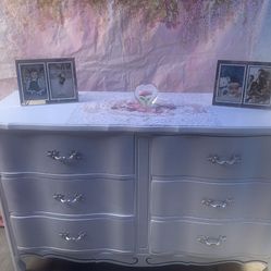 French Boho Style Wooden Dresser With Six Drawers Colors White And Pastels Has Been Refurbished!🌺
