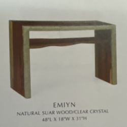 Natural Sugar Wood/Clear Crystal