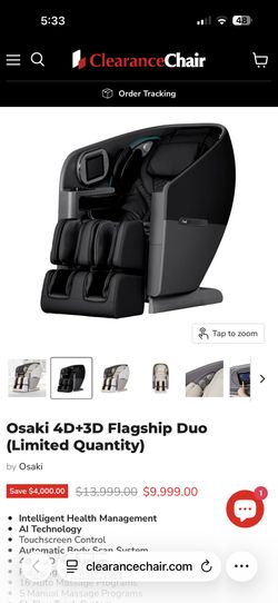 New Osaki 4D+3D Flagship Duo massager 