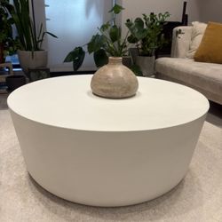 CB2 Cap Coffee Table – White | Discontinued | Excellent Condition 