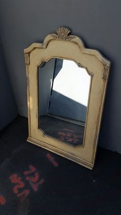 Shabby Vintage Real Wood Wall Mirror.