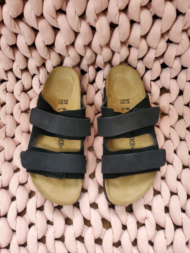 Birkenstock UJI Nubuck-Suede Leather Black Color 37 Women 6 Men 4 NEW