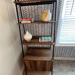 3-Tier Bookcase with Cabinet for Storage