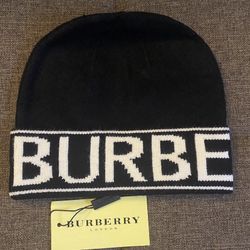 Burberry Logo Knit Cashmere Beanie Hat