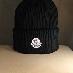 Black Moncler Beanie In Bag New With Tags