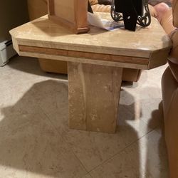 Italian Marble Coffee Table & 1 End Table
