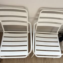 White Metal Bistro Chairs (set of 2)