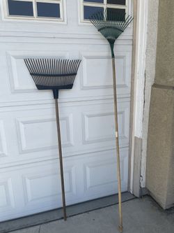 Two Carbon steel Lawn rakes with Handle Great work