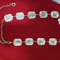 Silver Turquoise Western Belt