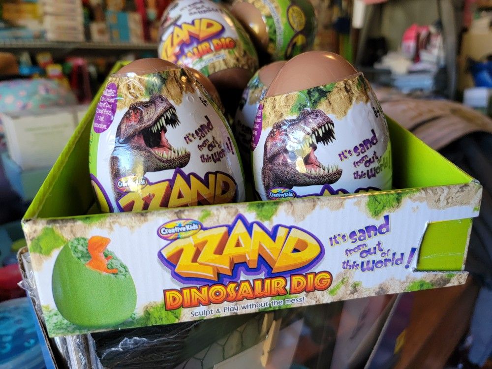 (NEW) LARGE WONDER SAND DINO DIG EGGS.  $2 EACH,  I HAVE MANY. SEE DETAILS AND PICTURES