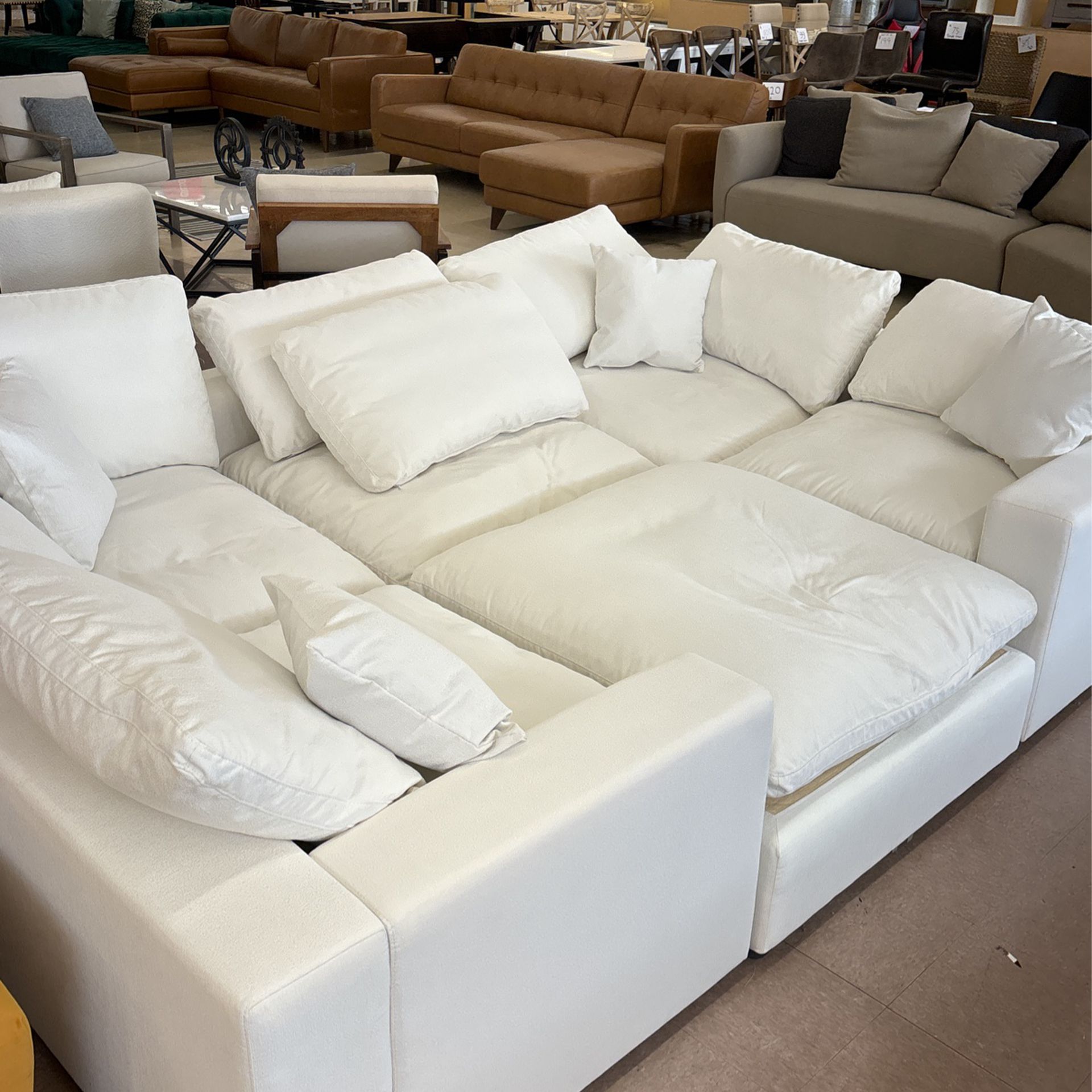 White Modern 6 Piece 🫠 Cloud Sectional Sofa Free Delivery 😍 Assembly Included 🥰🥰🥰 Finance Available🌸🥳😍🫠❤️🥰