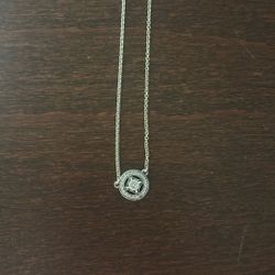 Pandora Silver With CZ Circle Collier Necklace 