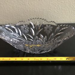 Large Vintage Cut Glass Dish