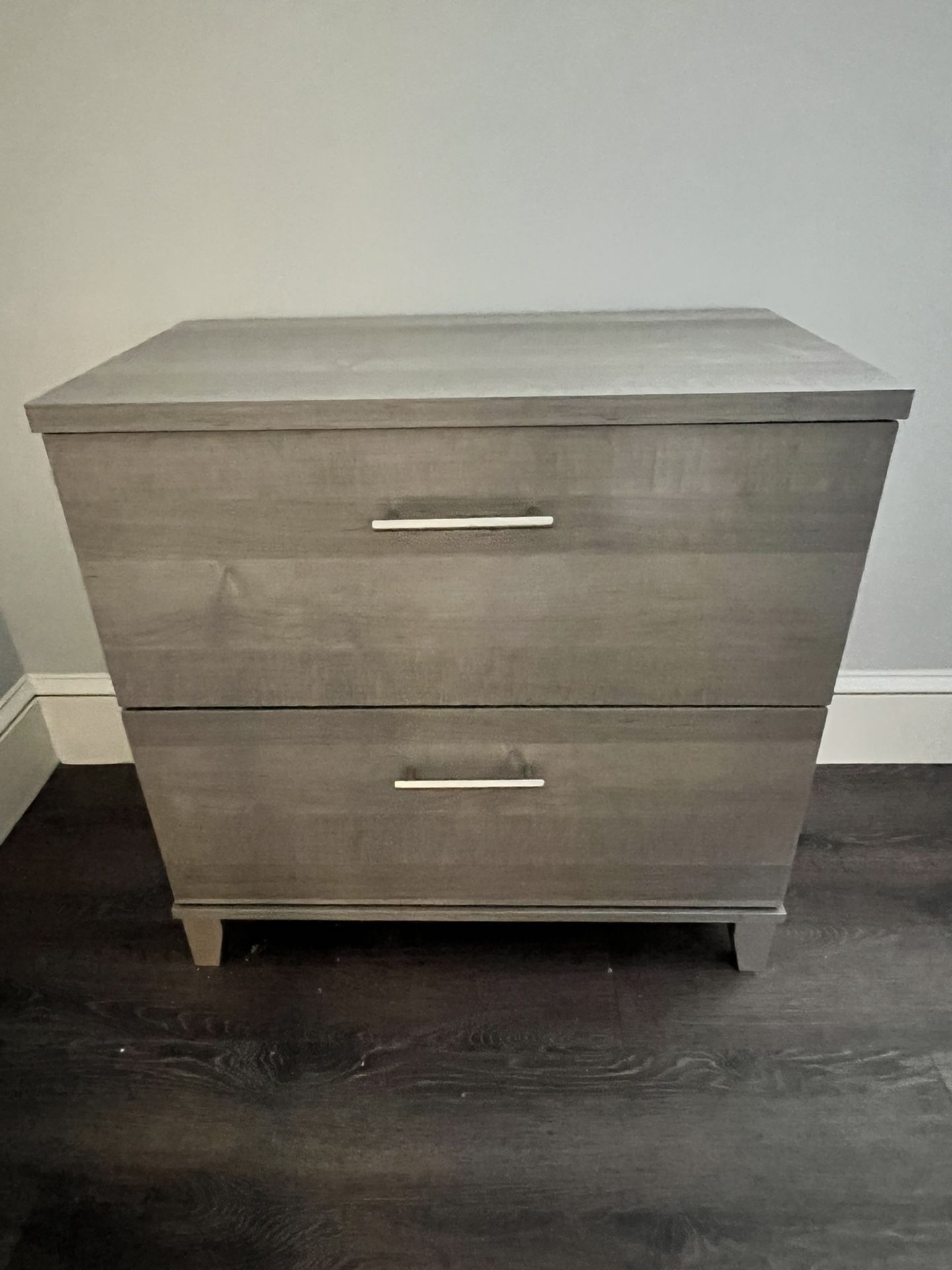 Wide 2 Drawer  filing  Cabinet In Light Grey Color 