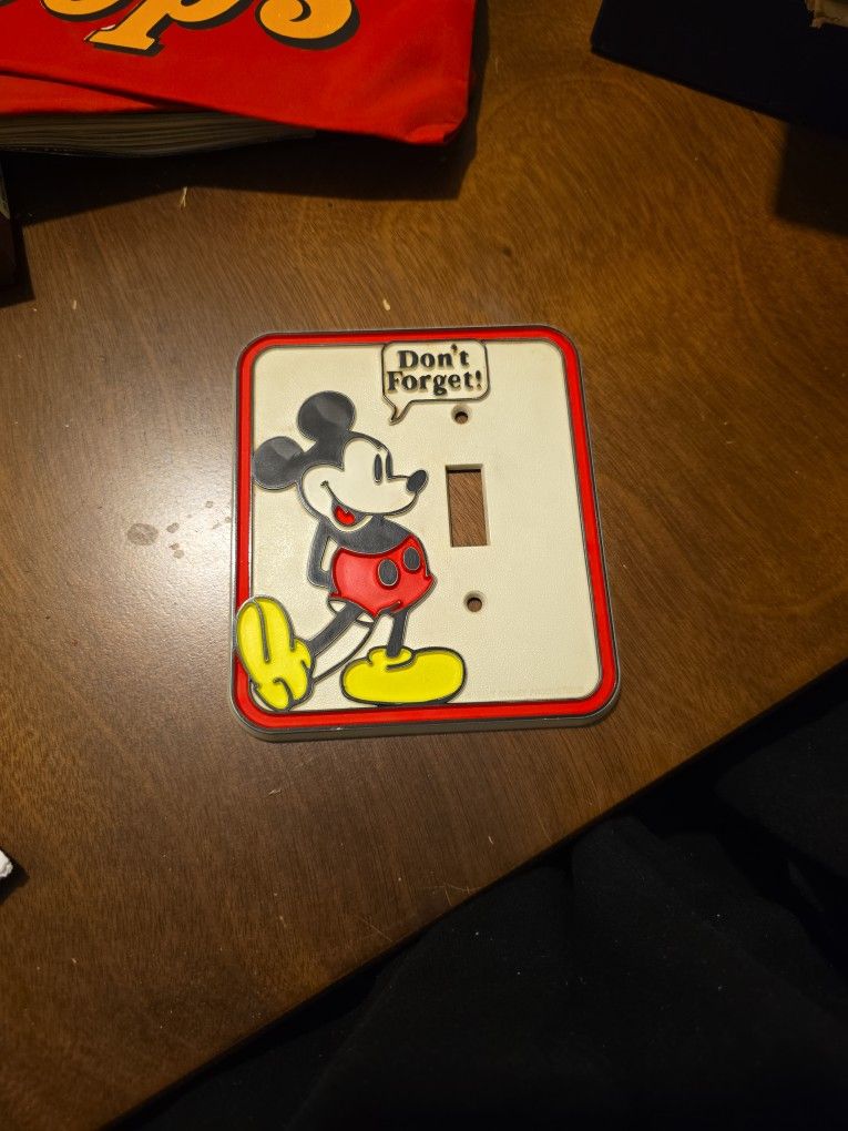 Vintage Disney Mickey Mouse Switch Cover Switchplate Don't Forget
