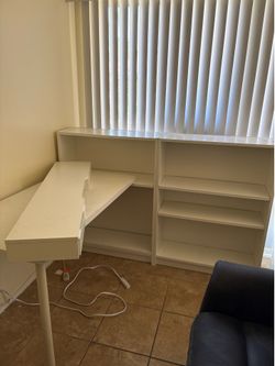 SHELFS 2 ONE DESK WHITE VERY GOOD CONDITION