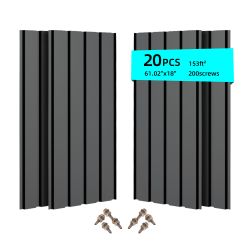 Metal Roof Panel Length 61IN Galvanized Roof Panels 20 PCS Waterproof Heavy Duty Metal Roof Panels for Outdoor House Storage Stables Patio Garages She