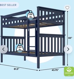 Navy Blue Twin Over Twin Bunk Bed
