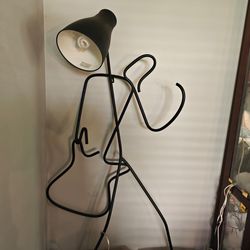 Metal guitar art sculpture lamp