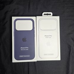 Apple iPhone 17 pro silicon case storm blue and clear color