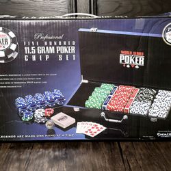 WSOP Professional 500 11.5 gram Poker chip Set Wood Case Black