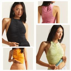 New Anthropologie Runched Reversible Tanks Size Large $20 Each 