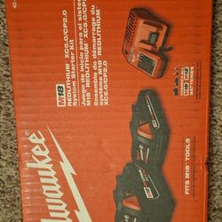 Brand New Milwaukee 18v Batteries And Charger Set 5.0 & 2.0 With Charger 