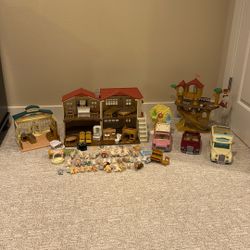 Calico Critter Red House, Grocery Mart, Tree House, Cars And More!