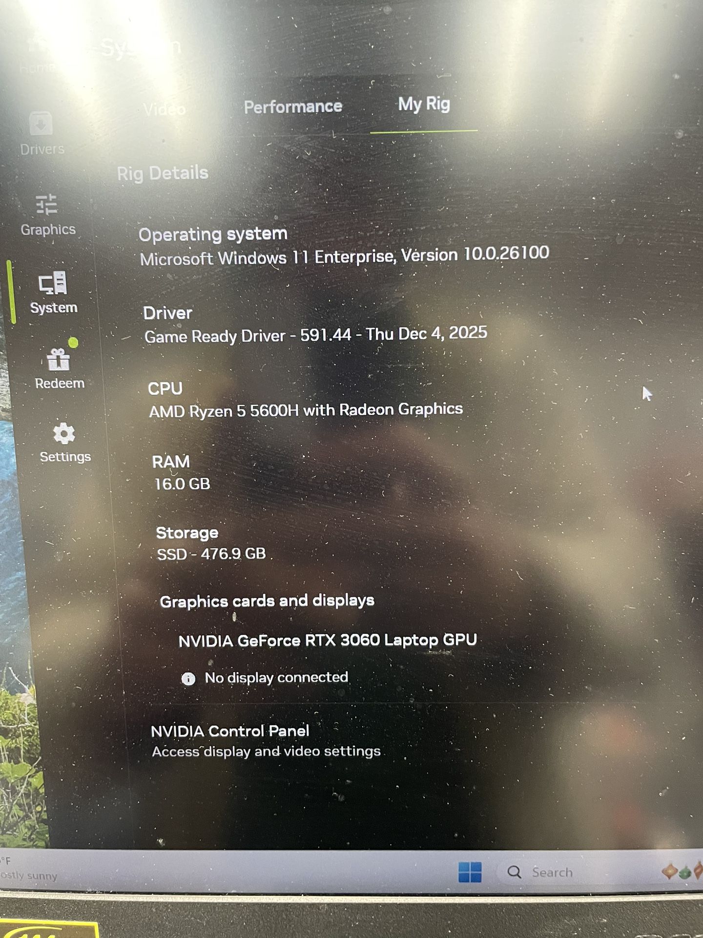 ACER Ryzen 5 RTX 3060 Laptop