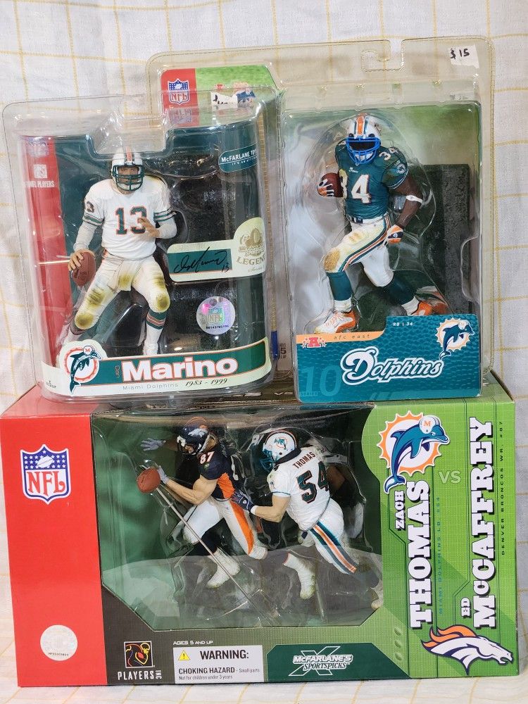 NFL Miami Dolphins McFarlane Figurines New in Box - Early 2000's