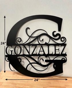 Family Monogram Plaque 24” inches