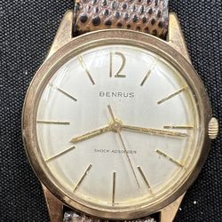 Rare vintage 1960’s men’s Benrus Shock Absorber gold plated manual watch