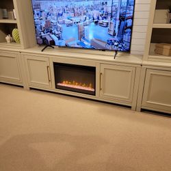 72" Fireplace Console Available In IVORY And Olive