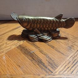 Antique Solid Brass Feng Shui Wealth Fish