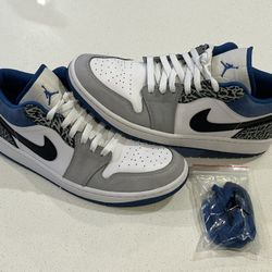 Nike Air Jordan 1 Low Blue Grey White - Sz 10