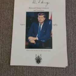 UNITED STATES JOHN F. KENNEDY MEMORIAL STAMP CEREMONY AND LUNCHEON PROGRAM 1963